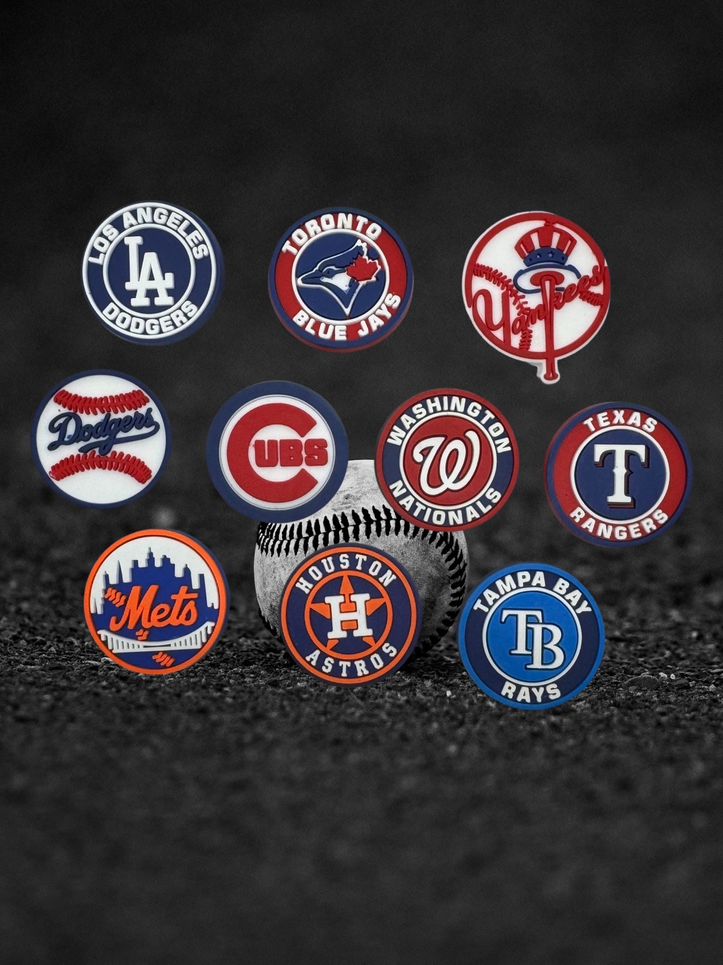 Baseball Round Shoe Charm